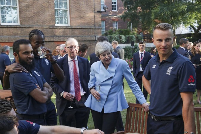 English cricketers at the reception England cricket team British PM