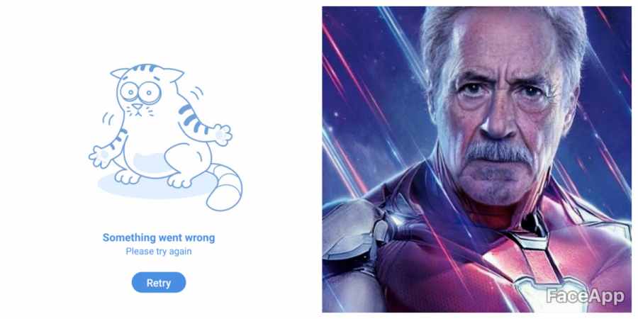FaceApp crashes in India (Left), Global celebrity FaceApp post-Twitter (Right) FaceApp