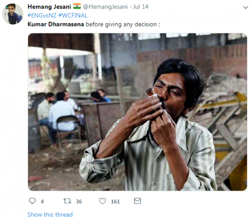 Dharmasena has been receiving a lot of criticism Kumar Dharmasena tweet