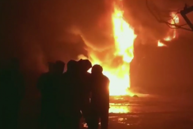 Fire fighting operations are underway. mumbai fire