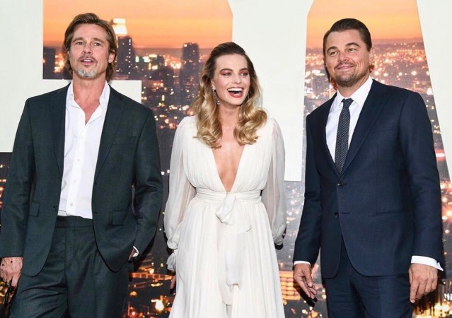 Brad Pitt, Margot Robbie and Leonardo DiCaprio at the premiere of Once Upon A Time In... Hollywood Brad Pitt, Margot Robbie and Leonardo DiCaprio