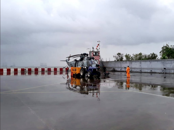 A helicopter has also been sent with divers. indian navy