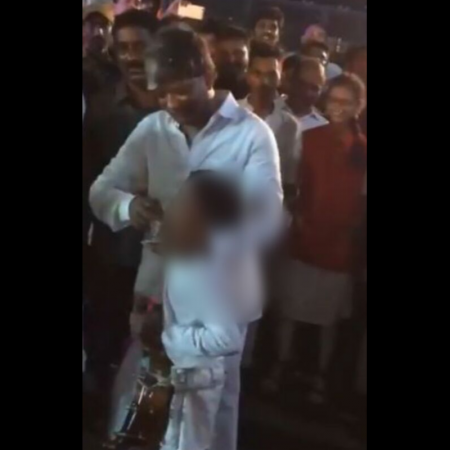 Telangana deputy speaker stuffs money into child's mouth