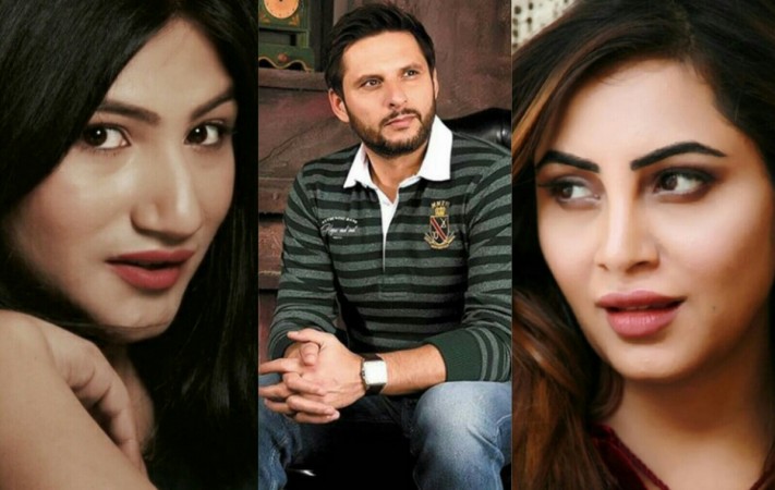 Mahika Sharma, Shahid Afridi and Arshi Khan Mahika Sharma, Shahid Afridi and Arshi Khan