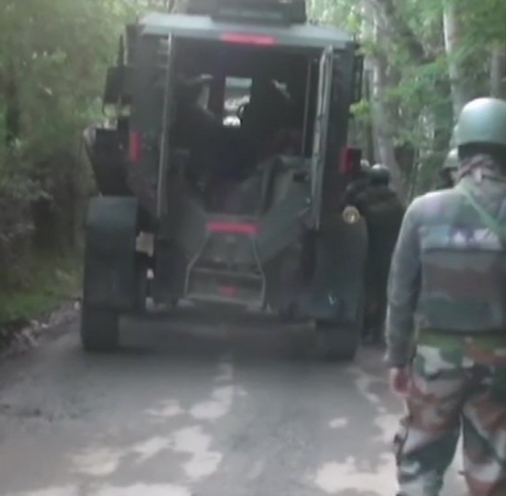 An encounter between terrorists and security forces underway in Shopian district. kashmir encounter