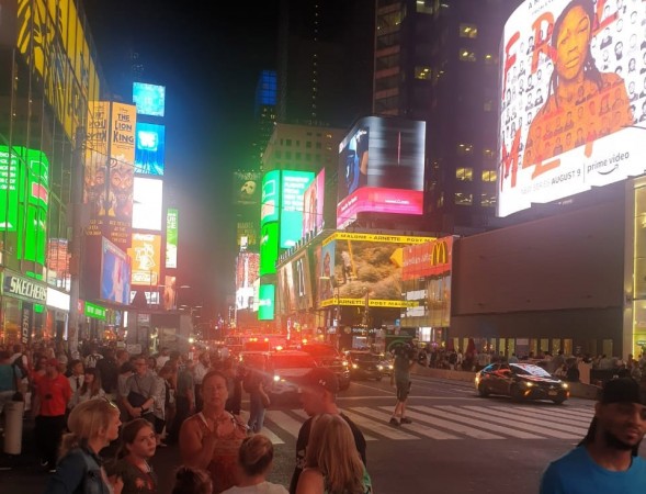 People at Times Square panicked on August 6 after backfiring motorcycle was mistaken as another mass shooting in the US. Shooting panic in Times Square