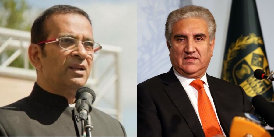 Indian High Commission Ajay Bisaria (left) and Pakistan Foreign Minister Shah Mehmood Qureshi (Right) Pak expels Indian envoy