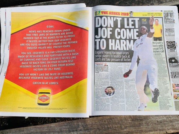 The full-page ad of Vegemite in Daily Mirror Vegemite ad