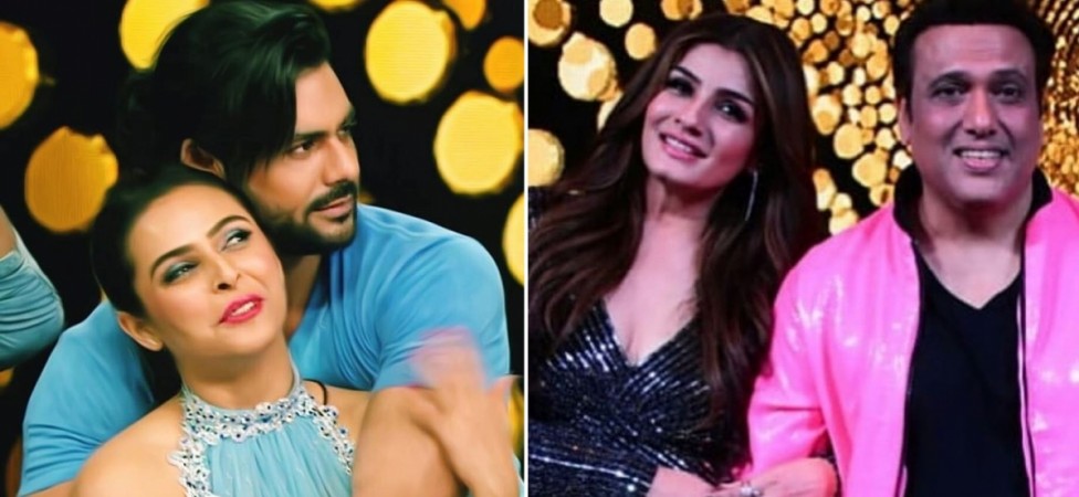 Madhurima Tuli, Vishal Singh; Govinda with Raveena Tandon in Nach Baliye 9 Madhurima Tuli, Vishal Singh and Govinda in Nach Baliye 9
