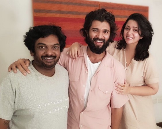 Puri Jagannadh, Vijay Devarakonda and Charmme Kaur Puri Jagannadh, Vijay Devarakonda and Charmme Kaur