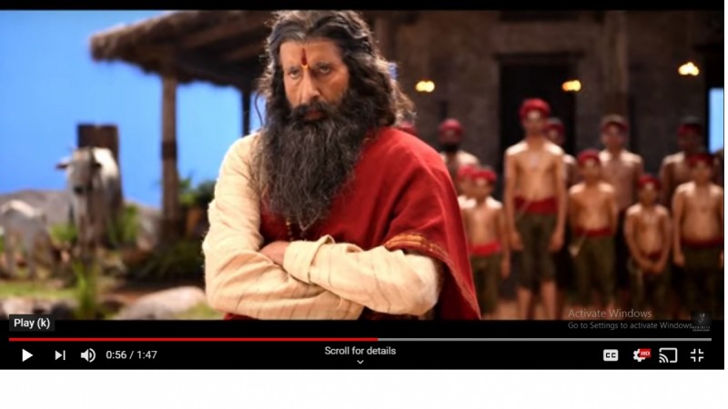 Screenshot from the making video Sye Raa