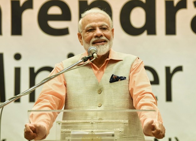 Prime Minister Narendra Modi addresses the members of the Indian community, in Japan's Kobe on June 27, 2019. Narendra Modi