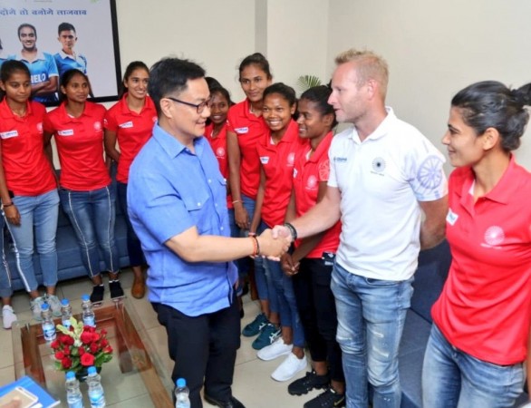 Sjoerd Marijne meeting Sports Minister Kiren Rijiju Sjoerd Marijne