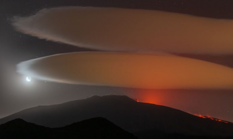 Lenticular Clouds over Mount Etna UFO NASA