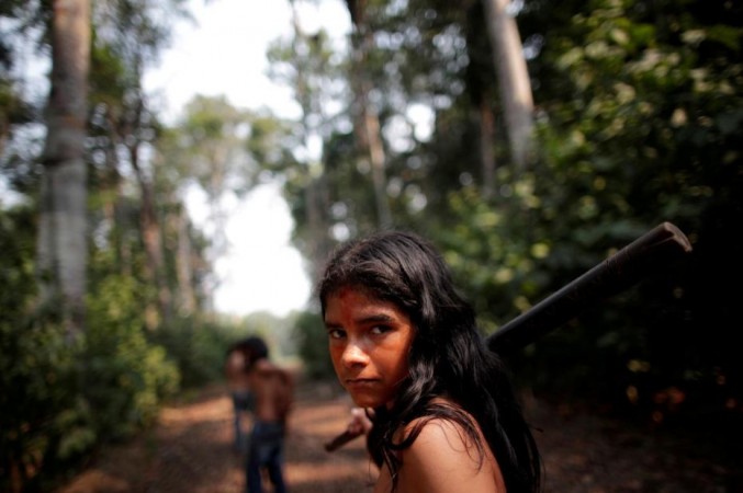 Indigenous named Pedro Mura from the Mura tribe reacts near a deforested area in unmarked indigenous lands inside the Amazon rainforest near Humaita, Amazonas State, Brazil August 20, 2019. Mura tribe