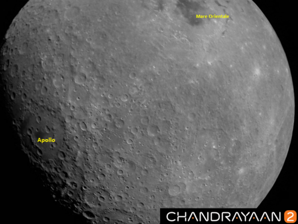 A photo of the Moon captured by Chandrayaan-2. Chandrayaan-2 moon pictures