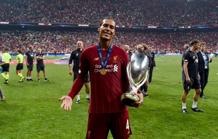 Virgil Van Dijk with the Champions Trophy. Virgil Van Dijk