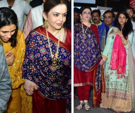 Nita Ambani with Shloka Mehta, Radhika Merchant