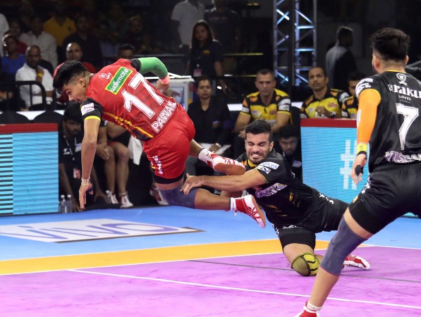 Pawan Sehrawat in one of his raids Pro Kabaddi League