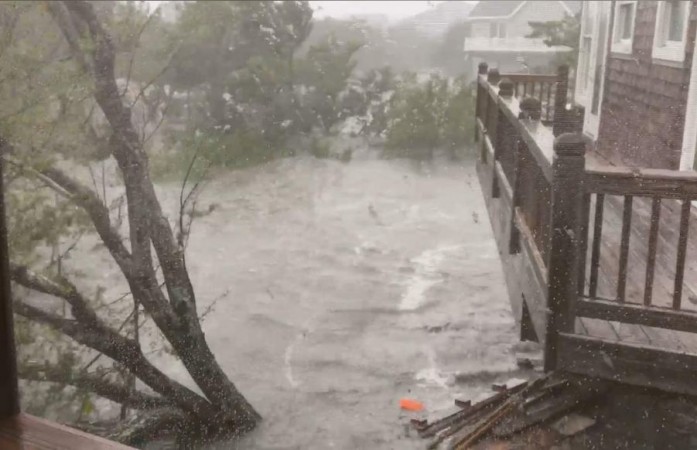 Severe flooding conditions can be seen in Ocracoke Island after Hurricane Dorian landfall, North Carolina. US, September 6, 2019. Hurricane Dorian North Carolina