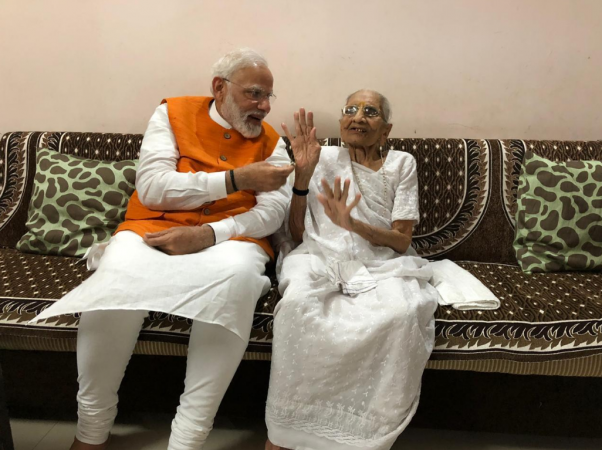 modi meets mother