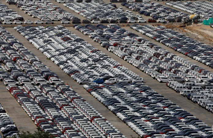 Cars are seen parked at Maruti Suzuki's plant at Manesar, in the northern state of Haryana, August 11, 2019. Maruti Suzuki's plant at Manesar
