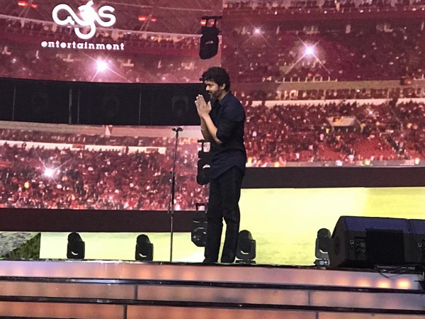 Vijay at the audio launch function of Bigil. Vijay Addresses People at Bigil Audio Launch