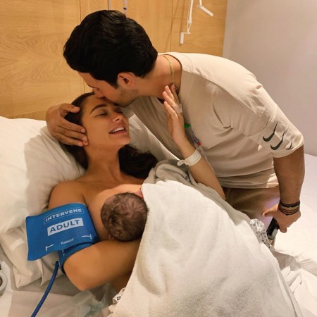Amy Jackson, George Panayiotou with newborn son Andreas Amy Jackson, George Panayiotou