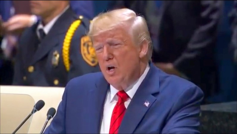 US President Donald Trump addresses at the 74th UN General Assembly at United Nations. Trump