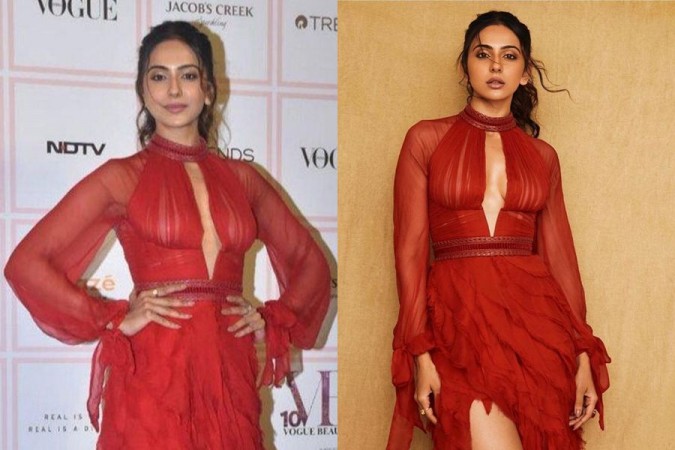 Rakul Preet Singh hot in a slit-through dress. Rakul Preet Singh