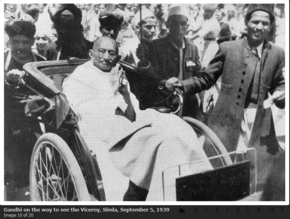 Gandhi on the way to see the Viceroy, Simla, September 5, 1939. Mahatma Gandhi