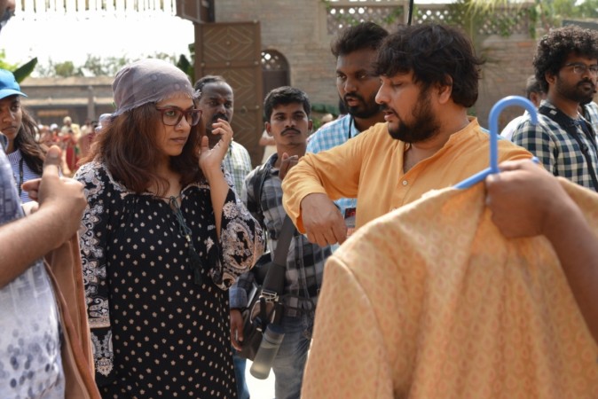 Uthhara Menon with director Surender Redyy, from the sets of Sye Raa. Uthhara Menon