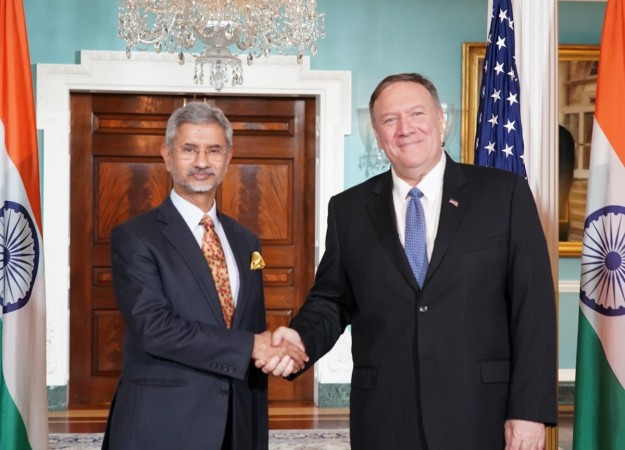 Indian Minister of External Affairs S Jaishankar with US Secretary of State Mike Pompeo. jaishankar and Mike pompeo