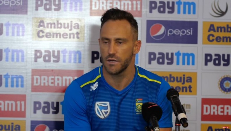 Du Plessis addresing the pre-match press conference Faf du Plessis