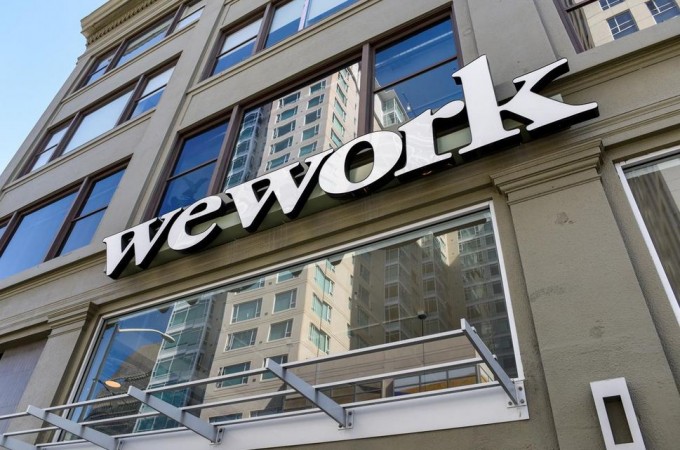 A WeWork logo is seen outside its offices in San Francisco, California, US September 30, 2019. Wework