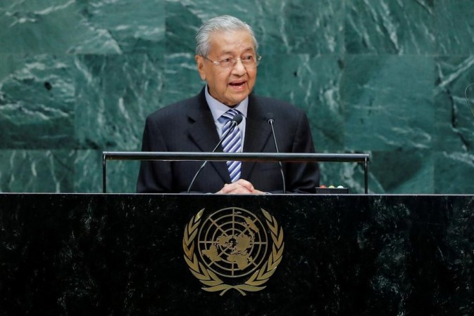 Malaysian Prime Minister Mahathir Mohamad addresses the 74th session of the United Nations General Assembly at UN headquarters in New York City, New York, US, September 27, 2019. Malaysian Prime Minister Mahathir Mohamad