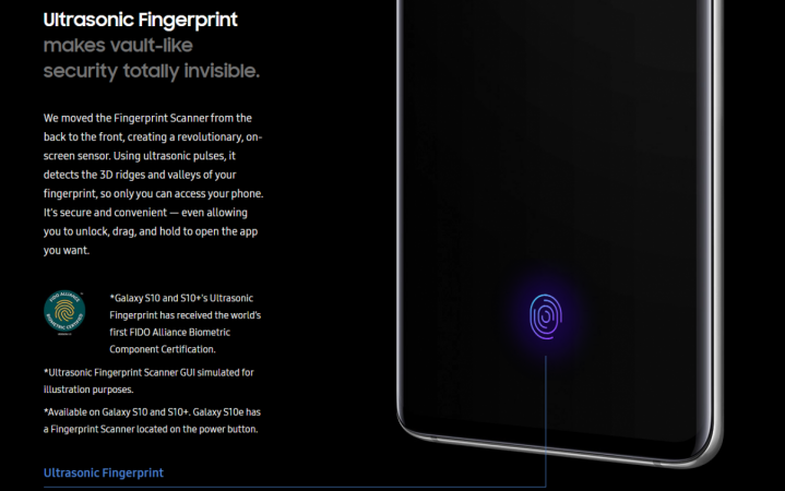 Samsung Galaxy S10 in-display fingerprint security explained Samsung Galaxy S10 in-display fingerprint security explained