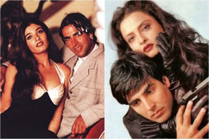 Raveena Tandon, Akshay Kumar, Rekha Raveena Tandon, Akshay Kumar, Rekha