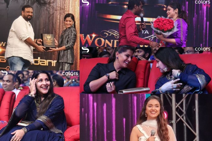 A collage of the pictures from Colors Tamil's Wonder Women Awards. Wonder Women Awards 2019