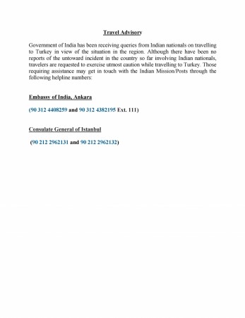 Turkey travel advisory. Turkey travel advisory