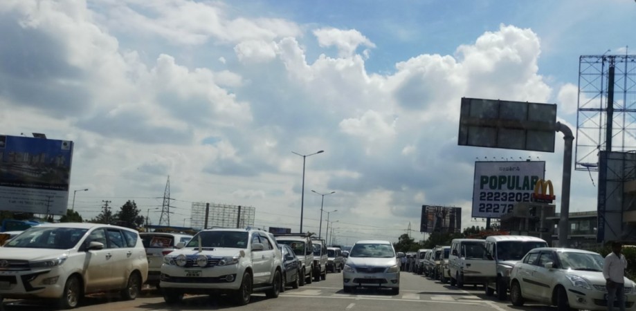 Traffic halted at Bengaluru airport road due to DK Shivakumar's rally DK Shivakumar's rally