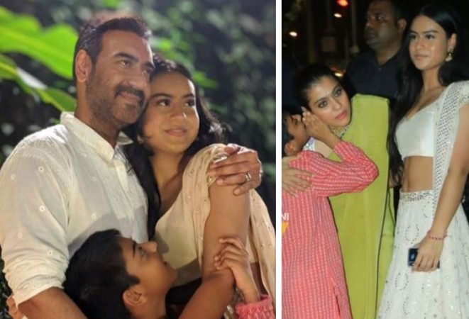 Ajay Devgn, Nysa, Kajol and Yug Ajay Devgn, Nysa, Kajol and Yug
