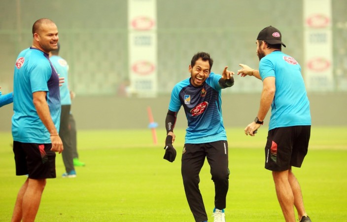 Bangladesh players during a practice session. Bangladesh cricket team