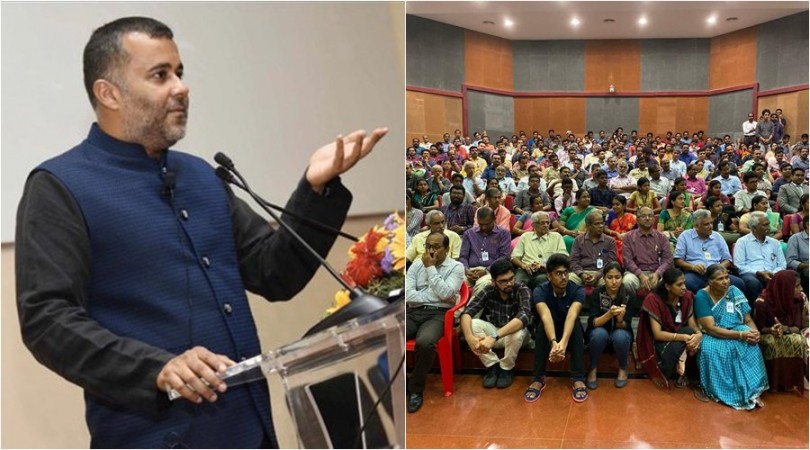 Chetan Bhagat at the ISRO event World Space Week Chetan Bhagat at the ISRO event World Space Week
