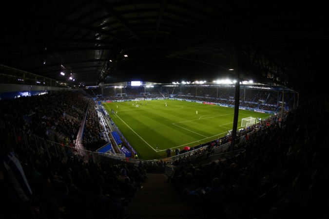 A view of the stadium from high in the stands Mendizorrotza