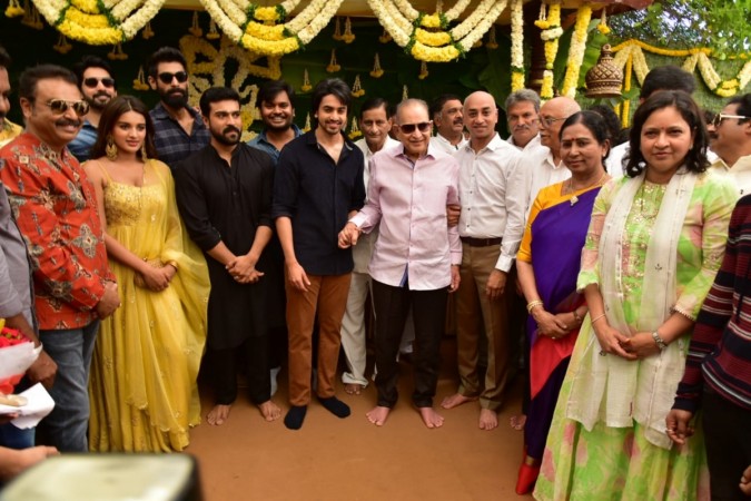 Chief guests at Ashok Galla's debut film launch and puja ceremony. Ashok Galla