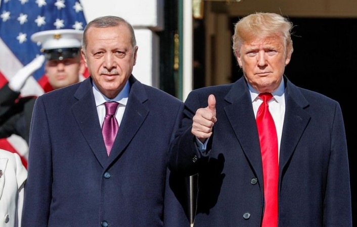US President Donald Trump welcomes Turkey's Pressident Tayyip Erdogan at the White House in Washington, US, November 13, 2019. US-Turkey