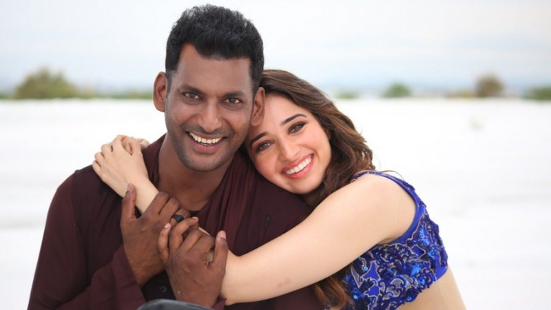 Vishal Krishna and Tamannaah in Action. Vishal and Tamannaah in Action