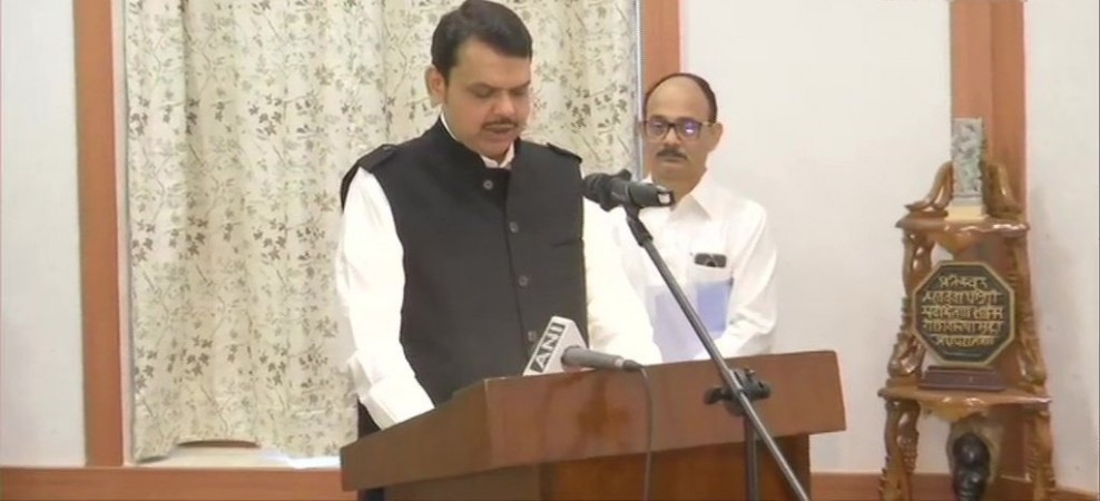 Devendra Fadnavis getting sworn-in as Maharashtra CM. Devendra Fadnavis