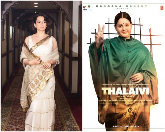 Kangana Ranaut's first look in Thalaivi. Kangana Ranaut's first look in Thalaivi
